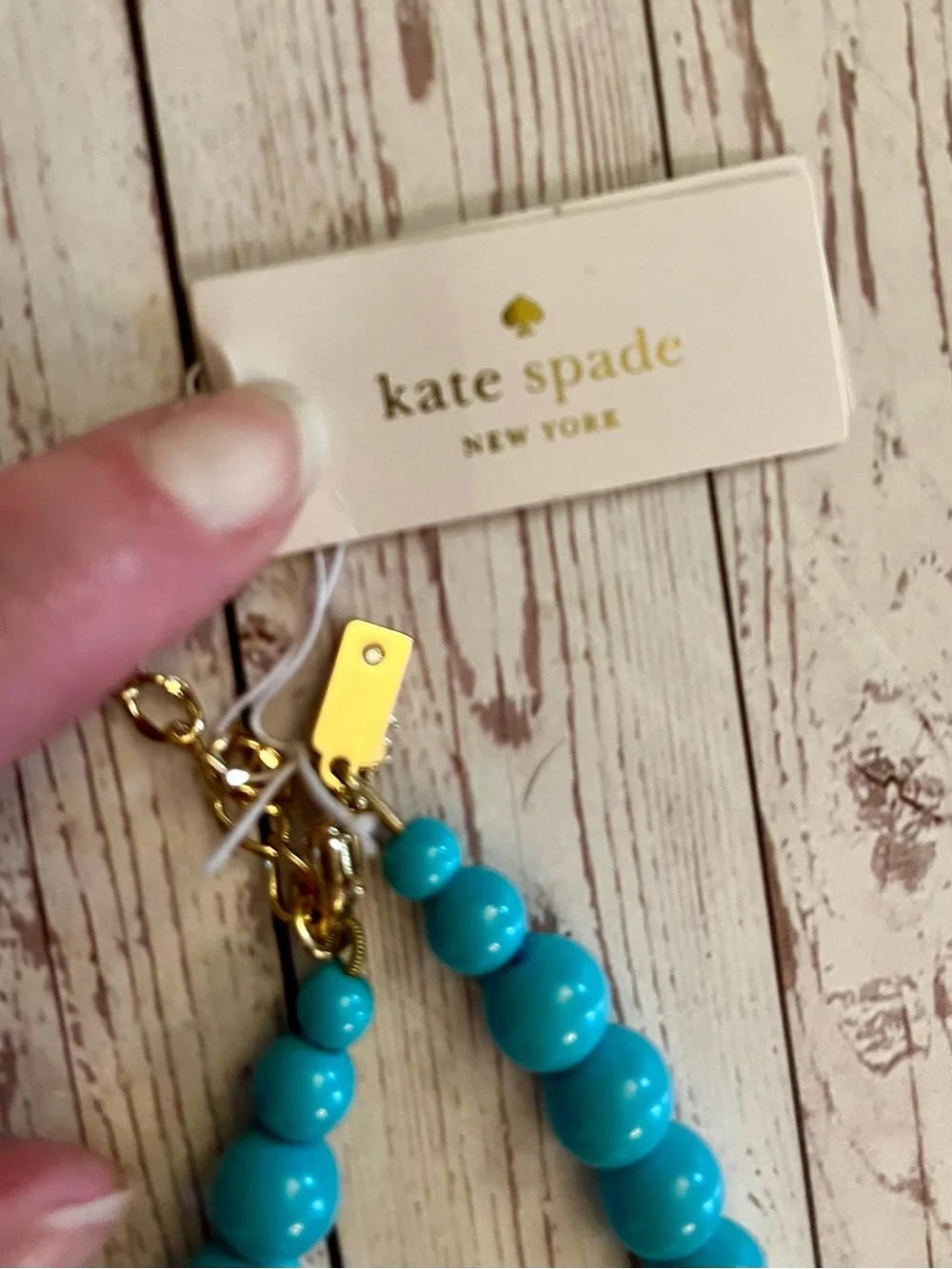 kate spade Boho Festival Turquoise Beaded Fringe Statement Necklace
